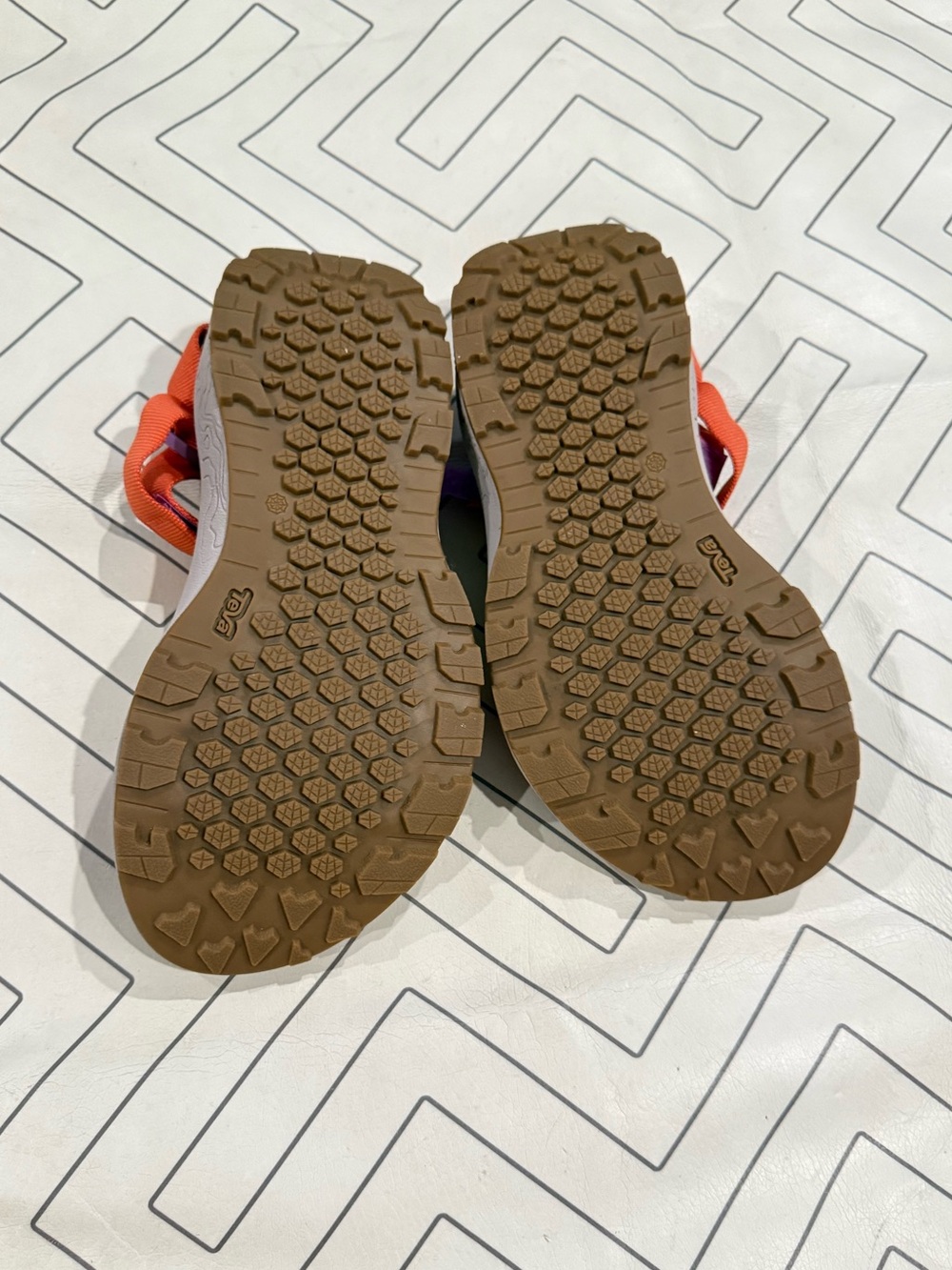 New Teva Orange Double Strap Sandals - Picture 10 of 14